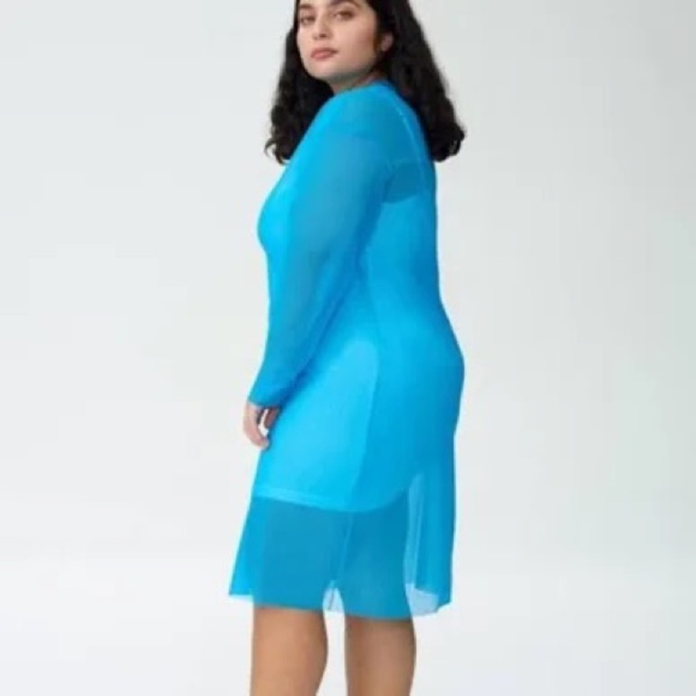 Mesh/ Sheer Aqua-blue Dress from Universal Standard!